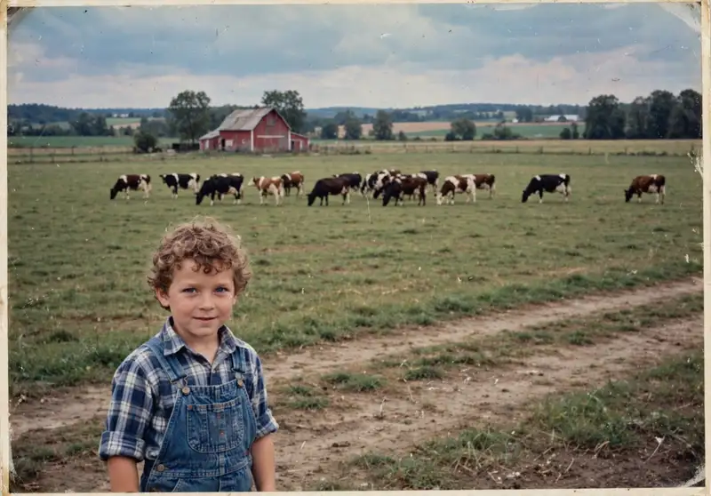 Dave as a kid on the cattle farm