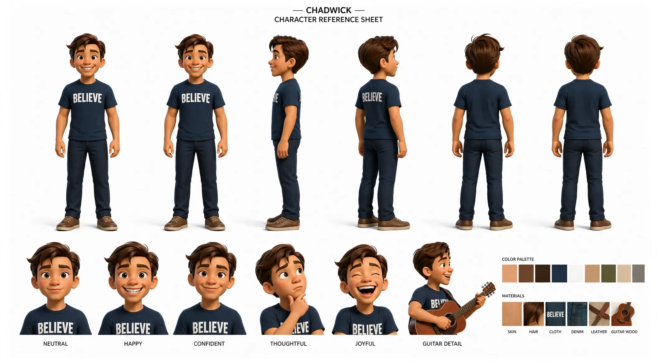 Chadwick character reference sheet