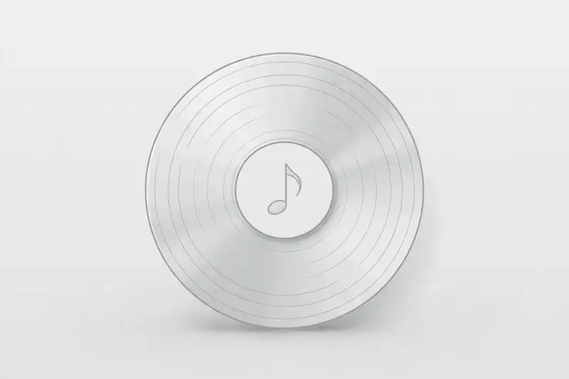 Minimal grey vinyl record illustration