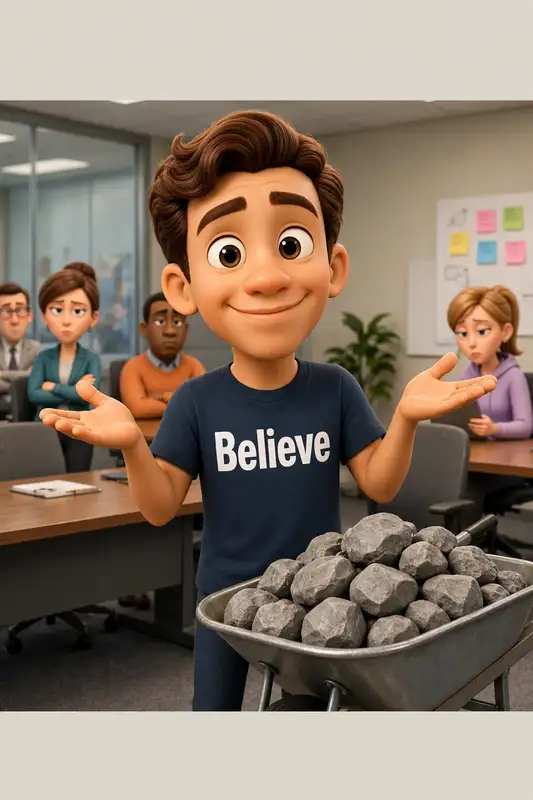 Chadwick meme: sent to find business gems, brings back actual rocks
