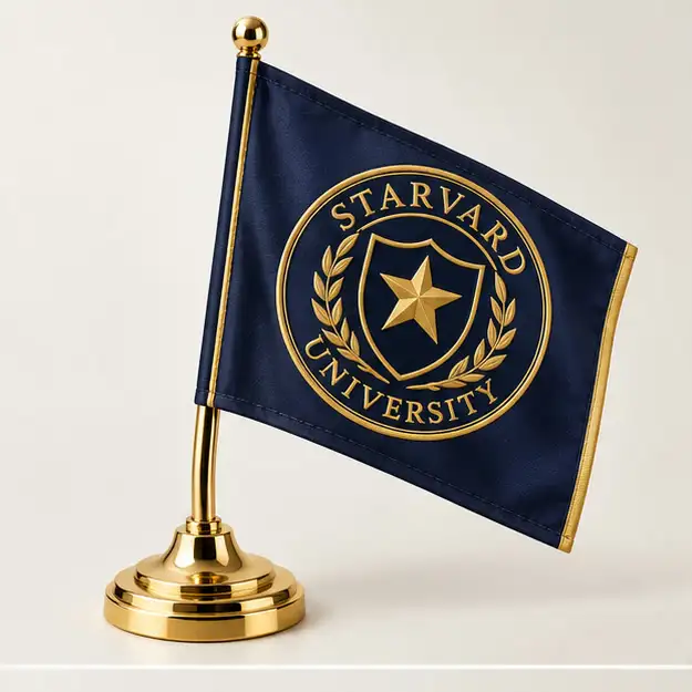 Little Starvard University desk flag with seal