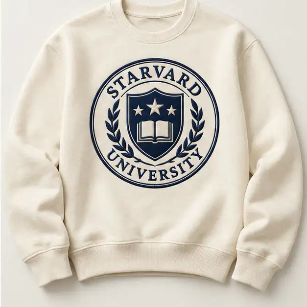 Ivory Starvard crewneck sweatshirt with navy seal