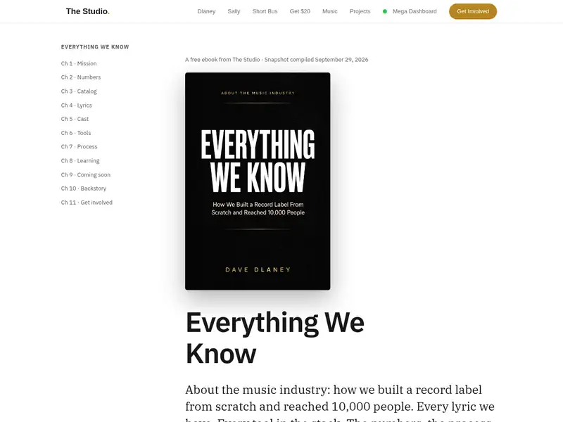 Everything page from the Website in a Box template