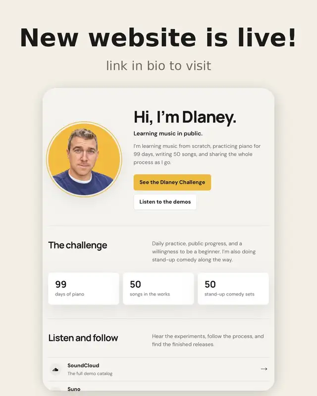 Dave's new website announcement